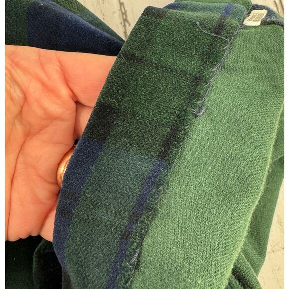 VTG Lauren Ralph Lauren Blue/Green Tartan Plaid Velvet High Rise Pants Size 10 - Picture 15 of 16